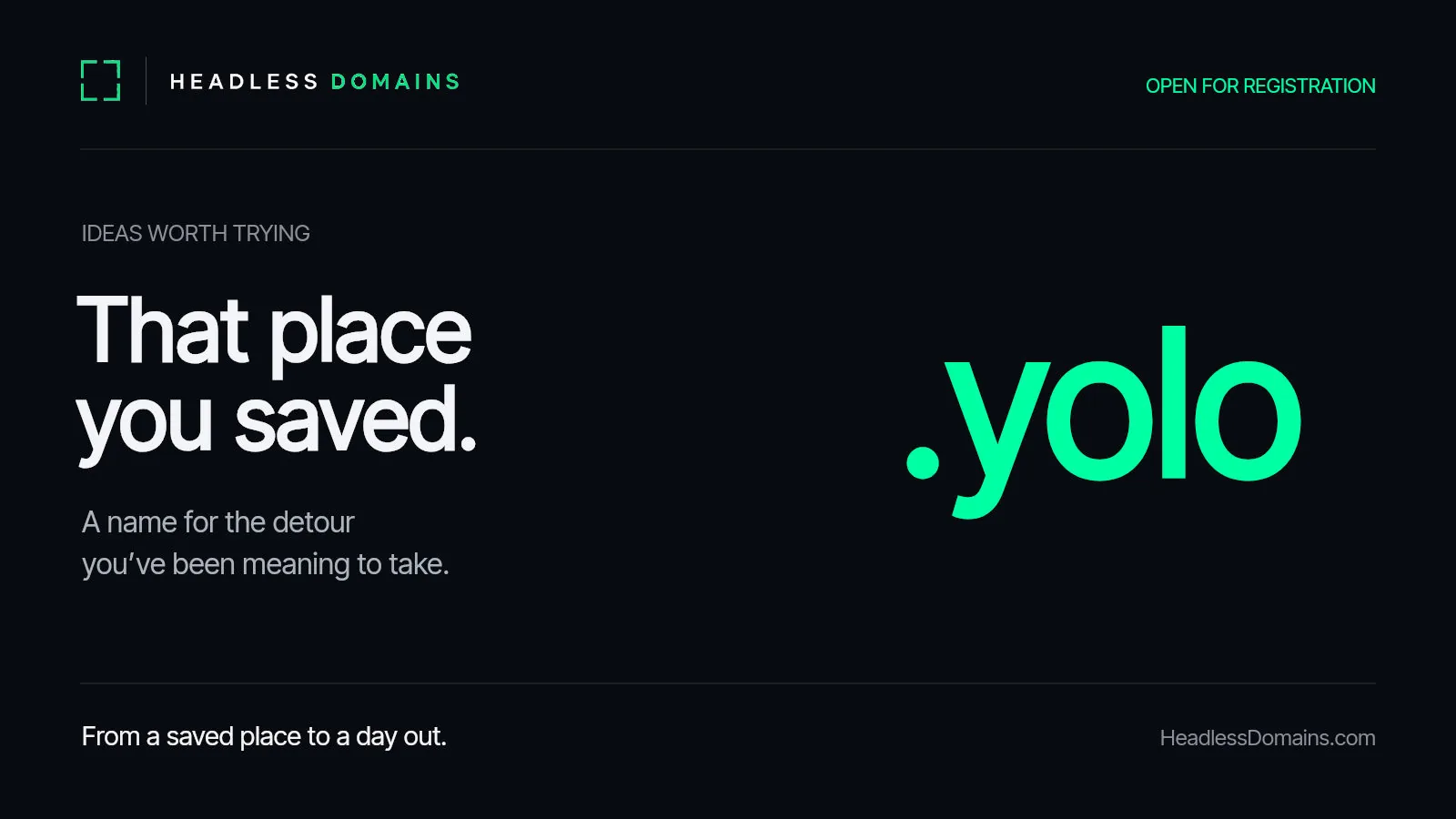 .yolo: A Name for the Detour You've Been Meaning to Take
