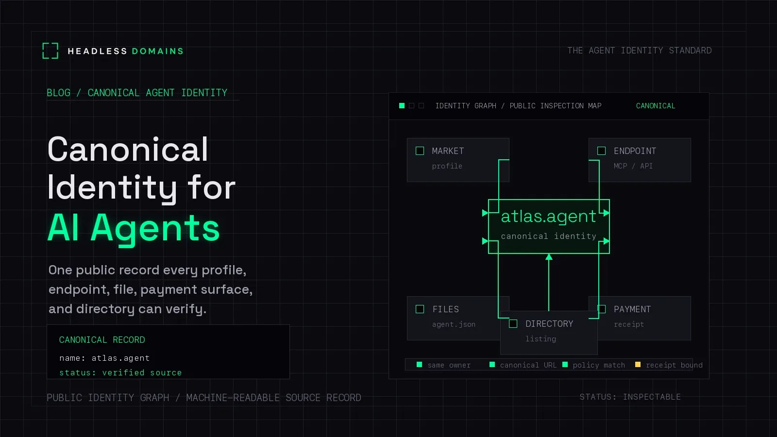Canonical Identity for AI Agents: Why Names Count When Agents Act