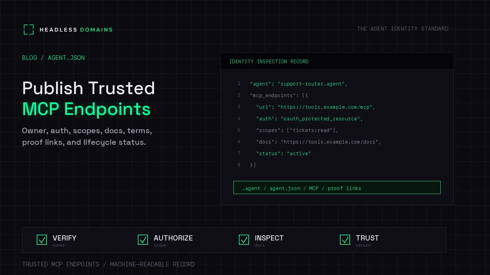 How to Publish Trusted MCP Endpoints in agent.json