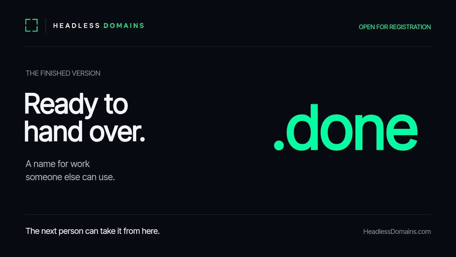 .done: A Name for Work You Can Hand Over