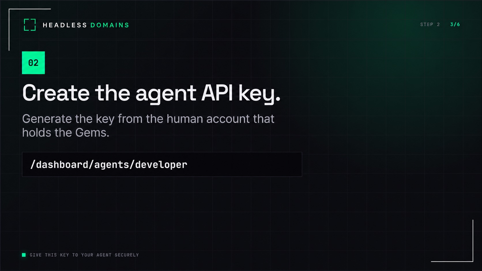 Create Headless Domains API Key